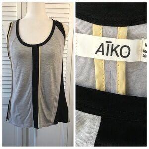 2/$25 AIKO Sheer Split Back Tank Top Size Medium